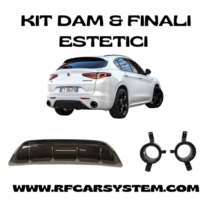 KIT composto da Estrattore - DAM + FINALI ESTETICI per Alfa Romeo STELVIO