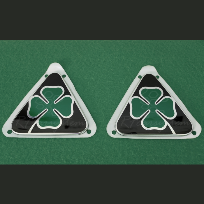 Coppia di Stemmi - Loghi Originali Emblemi Alfa Romeo STELVIO QUADRIFOGLIO SUPER SPORT - Fregio Quadrifoglio Verde DX e SX BLACK EDITION - immagine 2