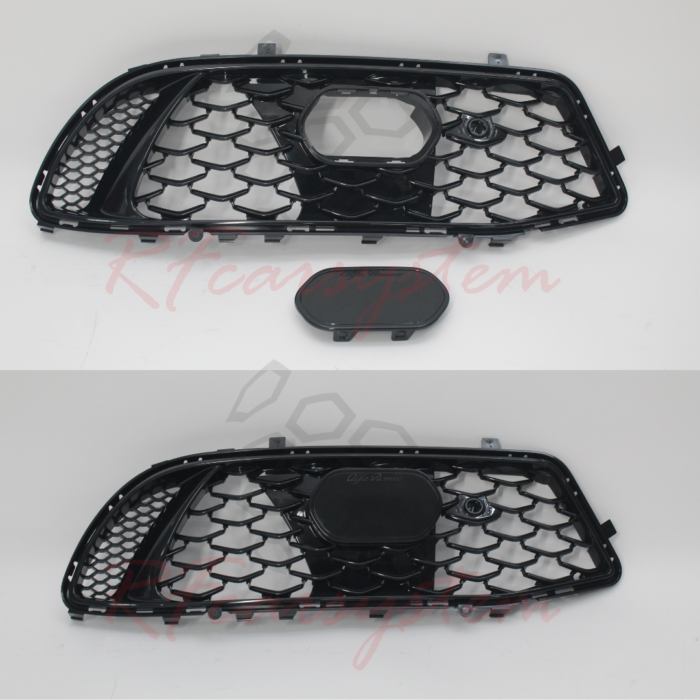 Kit Frontale per Alfa Romeo GIULIA VELOCE My23 in poi composto da SCUDO Silver + GRIGLIE con TAPPO Radar - immagine 7
