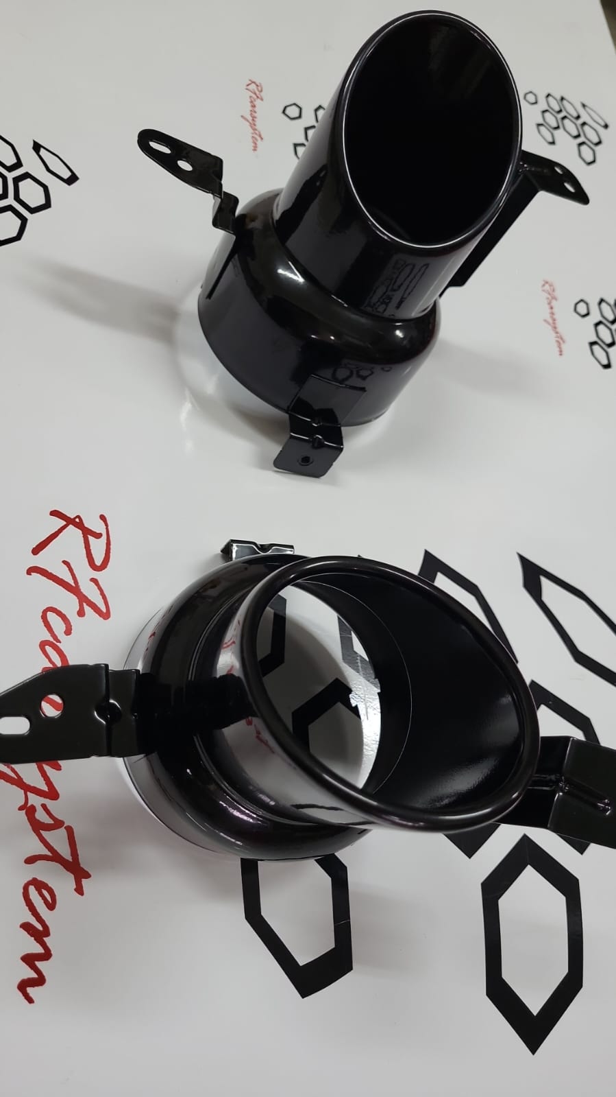 Pair of AESTHETIC TIPS - EXHAUST TIPS LH + RH Black Color for Alfa Romeo GIULIA