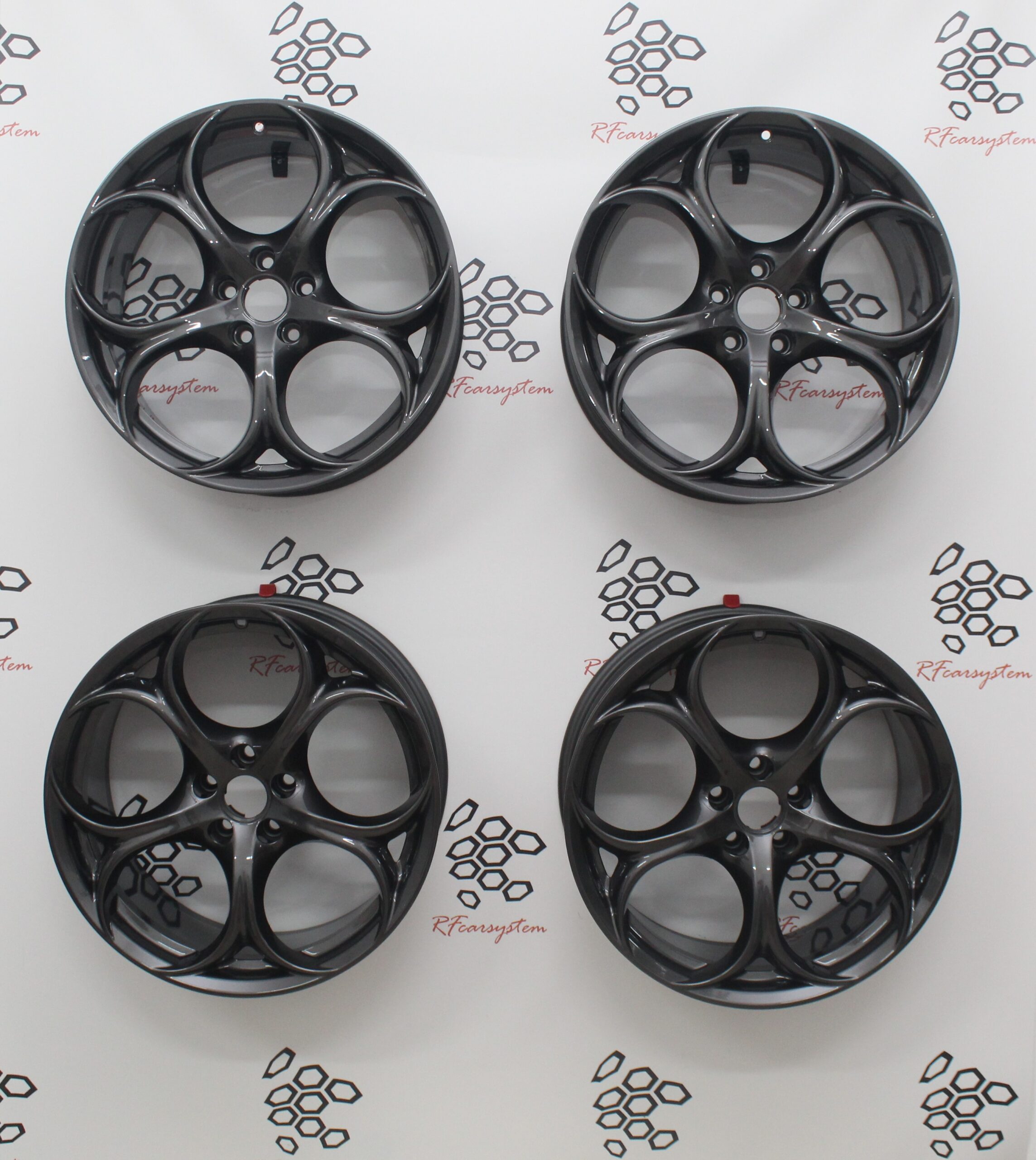 Kit Leichtmetallräder Giulia Veloce Performance 19” Anthrazit – Doppelte Größe (8 + 9)