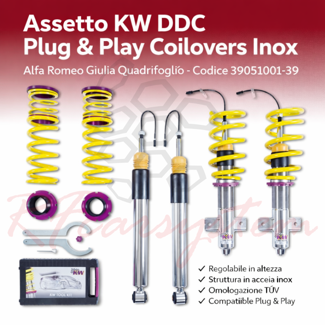 KW DDC Plug & Play Stainless Steel Coilovers for Alfa Romeo Giulia Quadrifoglio - Cod. 39015001-39
