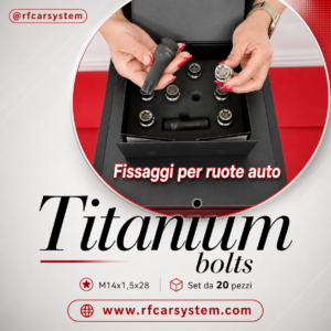 Bullone Cerchio Ruota in Titanio M14 x 1,5 x 28 – Kit 20 Pezzi