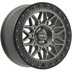BLUSTER (8400) 8.00x18 ET36 4x108 MATT TITANIUM BLACK LIP
