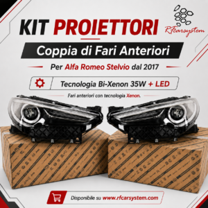 Coppia di Fari Anteriori Sx + Dx Bi-Xenon 35W per Alfa Romeo Stelvio 2017 - 2022